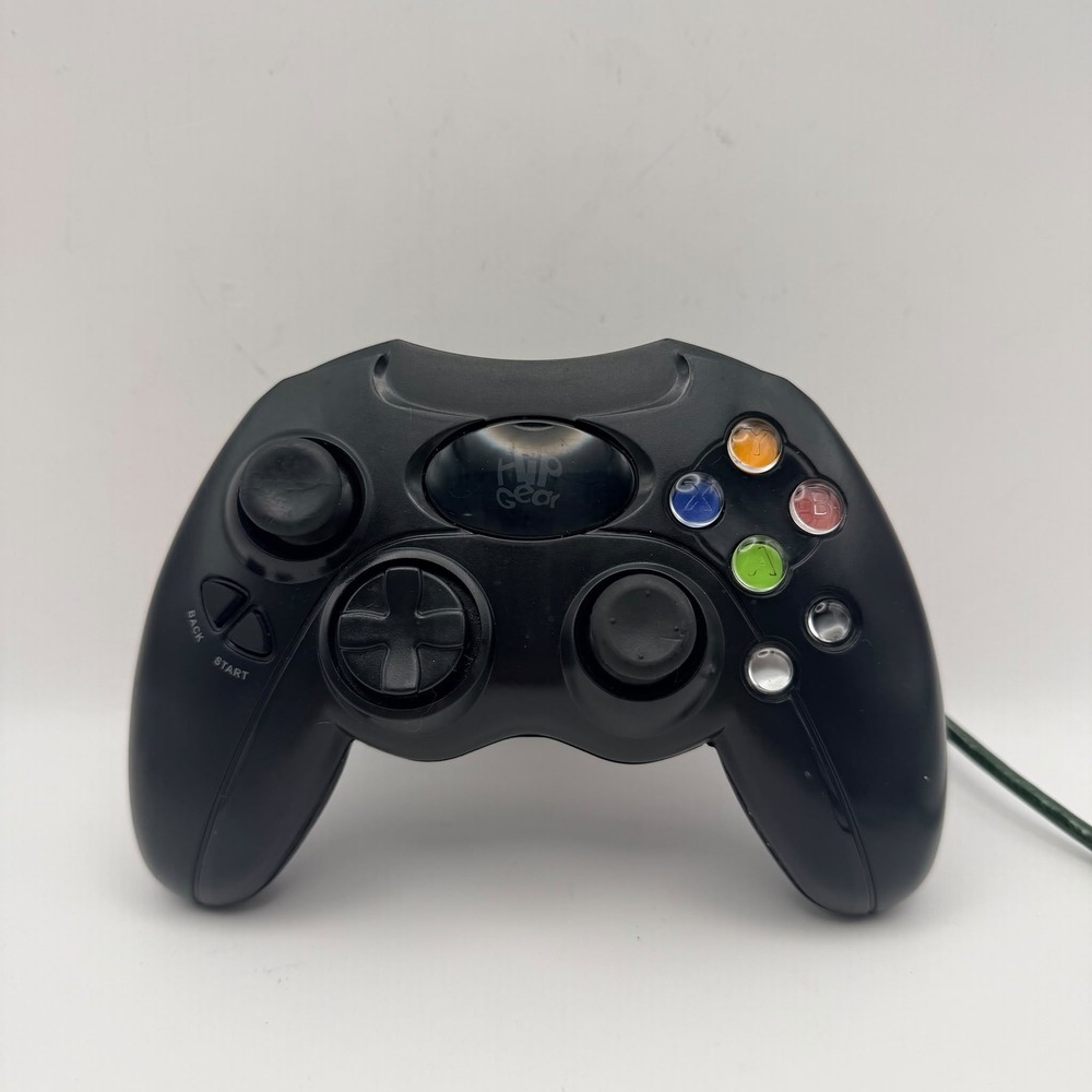 Hip Gear Wired Controller Xbox Black Gamepad with Dual Analog Sticks Untested